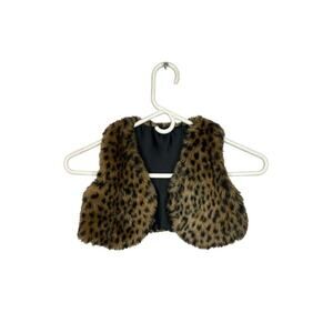 Toddler Cheetah Print Faux Fur Vest – Size 18M